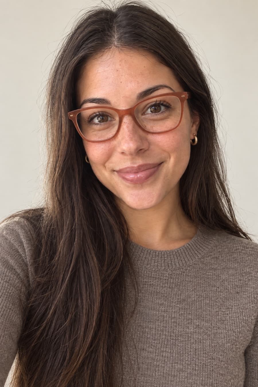 Emma in soft cat-eye frames